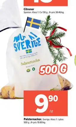 Coop Extra Palsternackor., SEK 9.9 erbjuda