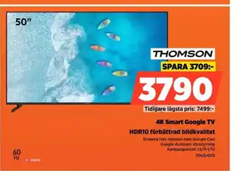 Thomson 4k smart google tv hdr10 förbättrad bildkvalitet