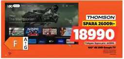 Power Thomson 100" 4k uhd google tv erbjuda