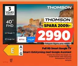 Power Thombon full hd smart google tv smart röststyrning med google assistant erbjuda