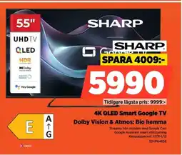 Power SHARP 4K QLED Smart Google TV Dolby Vision & Atmos: Bio hemma erbjuda