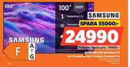 Power Samsung samsung 100" 4k smart tv 144 hz gaming med freesync premium pro erbjuda