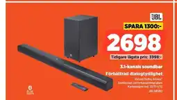 Power Jbl 3.1-kanals soundbar Förbättrad dialogtydlighet erbjuda