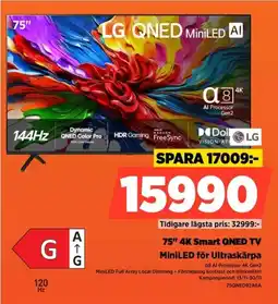 Power LG 75" 4K Smart QNED TV MiniLED för Ultraskärpa erbjuda