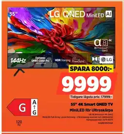 Power LG 55" 4K Smart QNED TV MiniLED för Ultraskärpa erbjuda