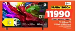Power Lg 75" 4k smart tv 120 hz & amd freesync erbjuda