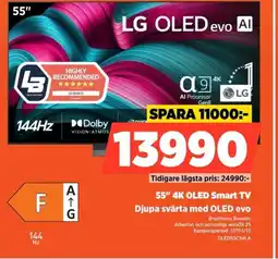 Power Lg 55" 4k oled smart tv djupa svärta med oled evo erbjuda