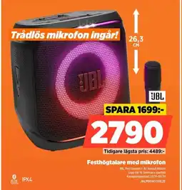 Power Jbl festhögtalare med mikrofon erbjuda