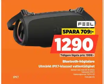 Power FEEL Bluetooth-högtalare Utmärkt IPX7-klassad vattentålighet erbjuda