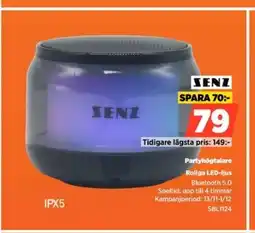 Power SENZ Partyhögtalare Roliga LED-ljus erbjuda