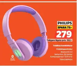 Power PHILIPS Trådlösa barnhörlurar Föräldrakontroller erbjuda