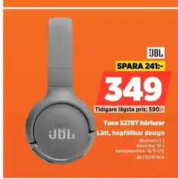 Power JBL Tune 527BT hörlurar Lätt, hopfällbar design erbjuda