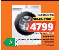 Power Samsung tvättmaskin program och smartthings-kompatibilitet erbjuda