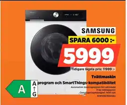 Power SAMSUNG Tvättmaskin program och SmartThings-kompatibilitet erbjuda