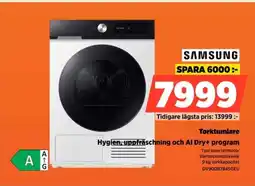Power SAMSUNG Torktumlare Hygien, uppfräschning och Al Dry+ program erbjuda