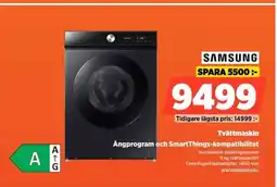 Power Samsung tvättmaskin ångprogram och smartthings-kompatibilitet erbjuda