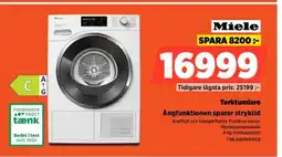 Power Miele Torktumlare Ångfunktionen sparar stryktid erbjuda