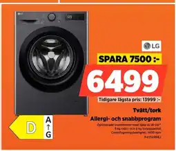Power LG Tvätt/tork Allergi- och snabbprogram erbjuda