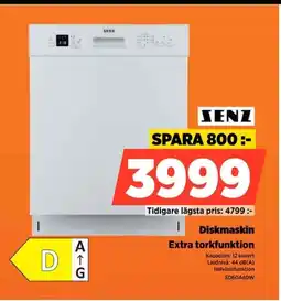 Power ZENZ Diskmaskin Extra torkfunktion erbjuda