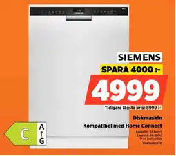 Power SIEMENS Diskmaskin Kompatibel med Home Connect erbjuda
