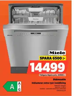 Power Miele diskmaskin inkluderar extra tyst inställning erbjuda