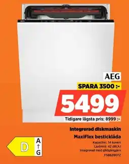 Power AEG Integrerad diskmaskin MaxiFlex besticklåda erbjuda