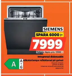 Power Siemens integrerad diskmaskin Adikatorlampa reflekterad på golvet erbjuda