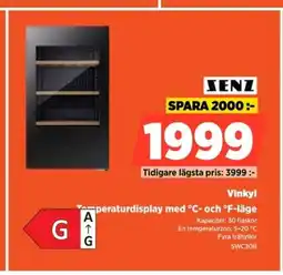 Power SENZ Vinkyl Temperaturdisplay med °C- och °F-läge erbjuda