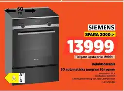 Power SIEMENS Induktionsspis 30 automatiska program för ugnen erbjuda