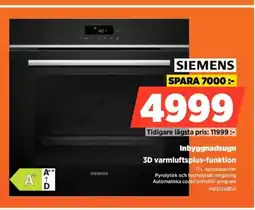 Power SIEMENS Inbyggnadsugn 3D varmluftsplus-funktion erbjuda