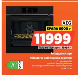 Power AEG Inbyggnadsugn Inkluderar automatiska program erbjuda