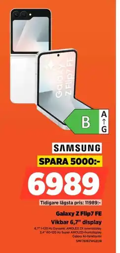 Power SAMSUNG Galaxy Z Flip7 FE Vikbar 6,7" display erbjuda