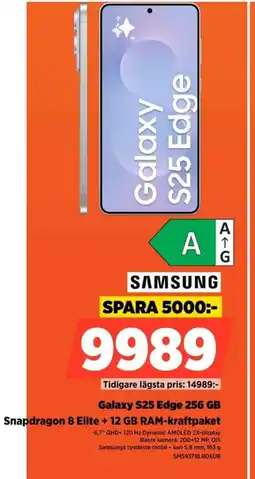 Power SAMSUNG Galaxy S25 edge 256 gb Snapdragon 8 Elite + 12 GB RAM-kraftpaket erbjuda