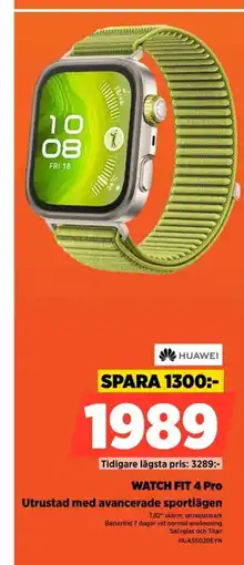 Power HUAWEI WATCH FIT 4 Pro Utrustad med avancerade sportlägen erbjuda