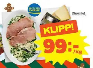 Fläskschnitzel, SEK 99