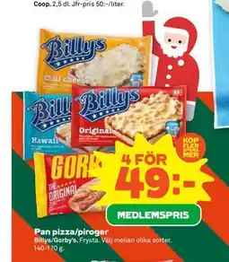 Stora Coop Pan pizza/piroger, Medlemspris erbjuda