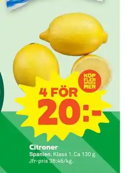 Stora Coop Citroner, SEK 20 erbjuda