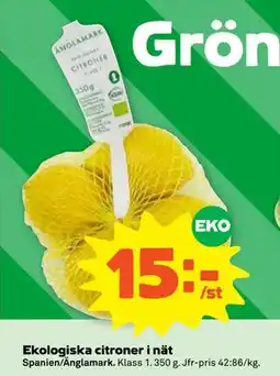 Stora Coop Ekologiska citroner i nät, SEK 15 erbjuda