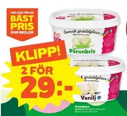 Stora Coop Gräddglass, SEK 29 erbjuda
