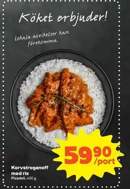 Stora Coop Korvstroganoff med ris, SEK 59.9 erbjuda