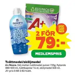 Stora Coop Tvättmedel/sköljmedel, Medlemspris erbjuda