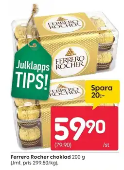 Rusta Ferrero Rocher choklad erbjuda