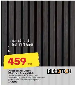Byggmax Akustikpanel Quanti 2440 mm Smoked Oak, SEK 459 erbjuda