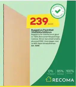 Byggmax Byggskiva PackWall 10x2500x1200mm, SEK 239 erbjuda
