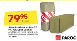 Byggmax Stenullsskiva Lambda 37 PAROC Solid 95 mm, SEK 79.95 erbjuda