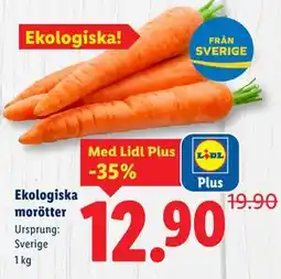Lidl Ekologiska morötter, Pris i appen erbjuda