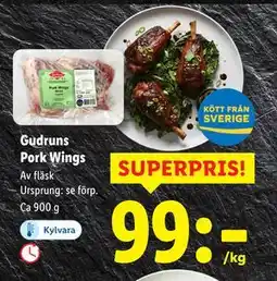 Lidl Gudruns Pork Wings, SEK 99 erbjuda
