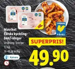 Lidl Matriket Färska kycklingben/-vingar, SEK 49.9 erbjuda