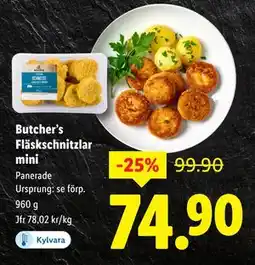 Lidl Butcher’s Fläskschnitzlar mini, SEK 74.9 erbjuda