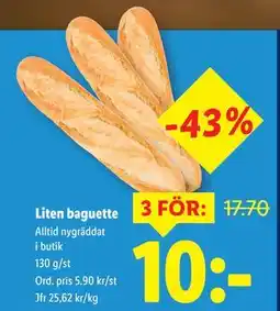 Lidl Liten baguette, SEK 10 erbjuda